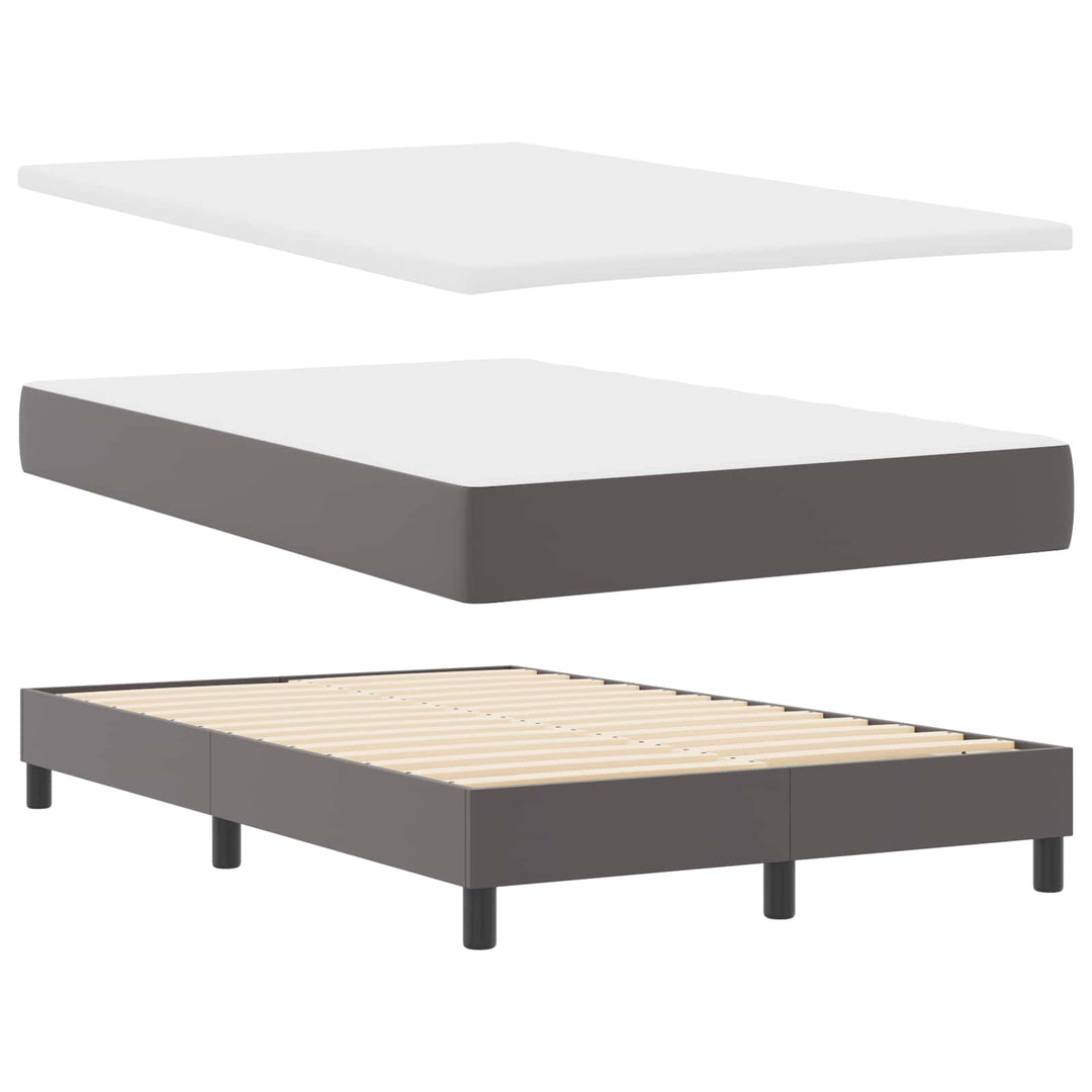 Box spring seng med madras Grå 120 x 200 cm Kunstlæder