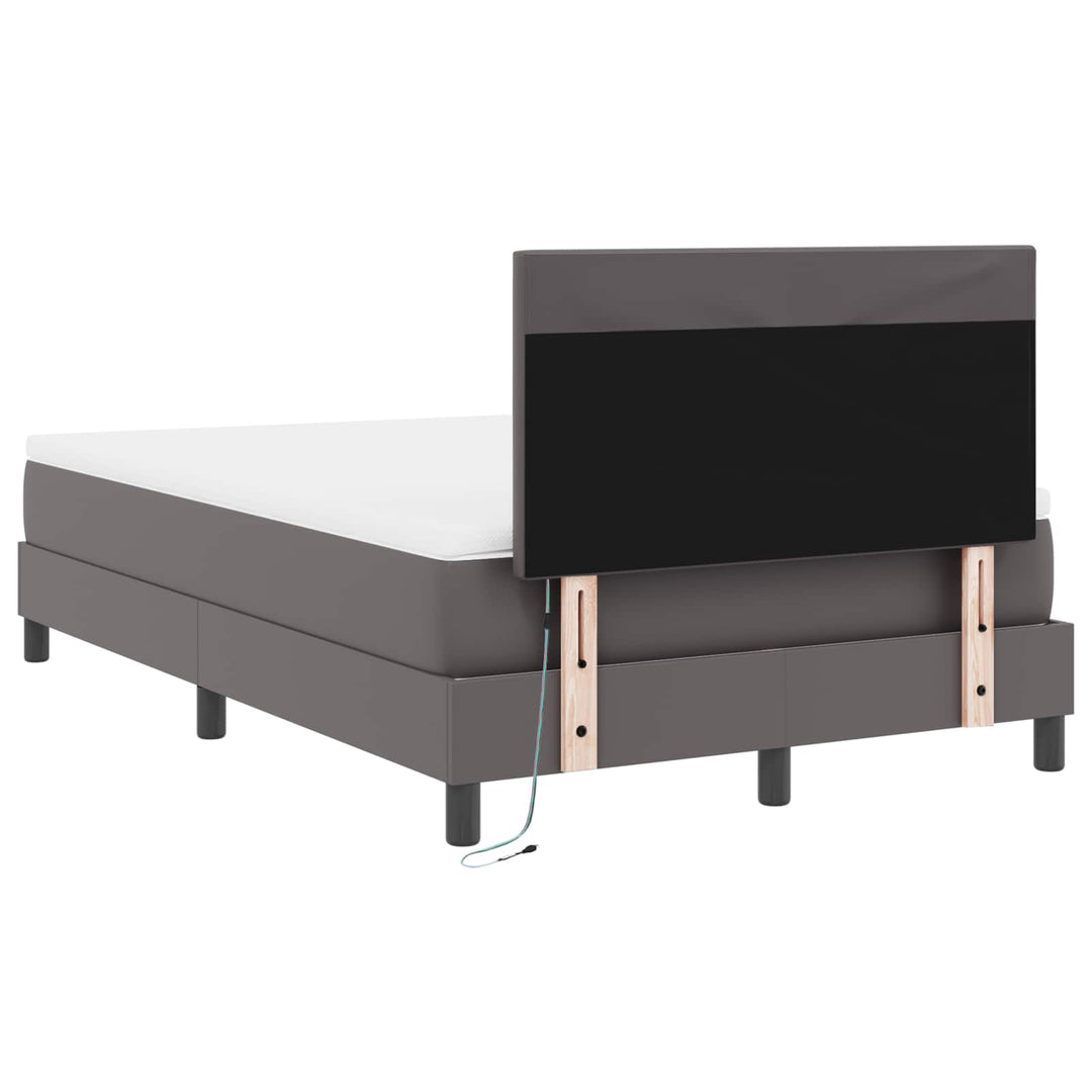 Box spring seng med madras Grå 120 x 200 cm Kunstlæder