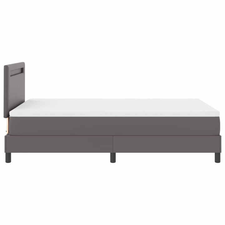Box spring seng med madras Grå 120 x 200 cm Kunstlæder