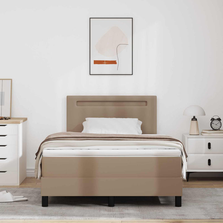 Box spring seng med madras Cappuccino 120 x 200 cm Kunstlæder