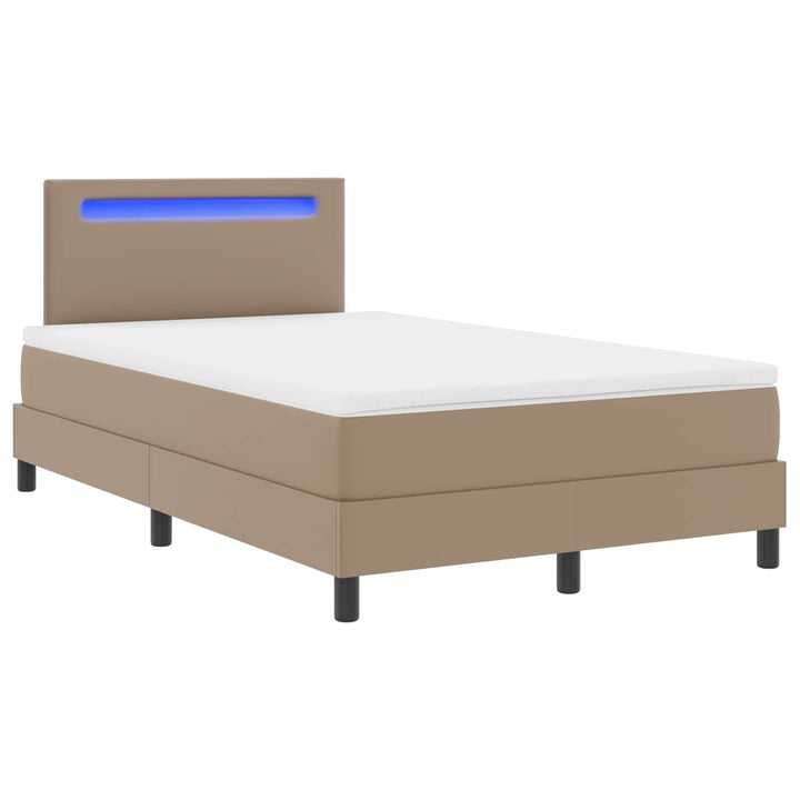 Box spring seng med madras Cappuccino 120 x 200 cm Kunstlæder