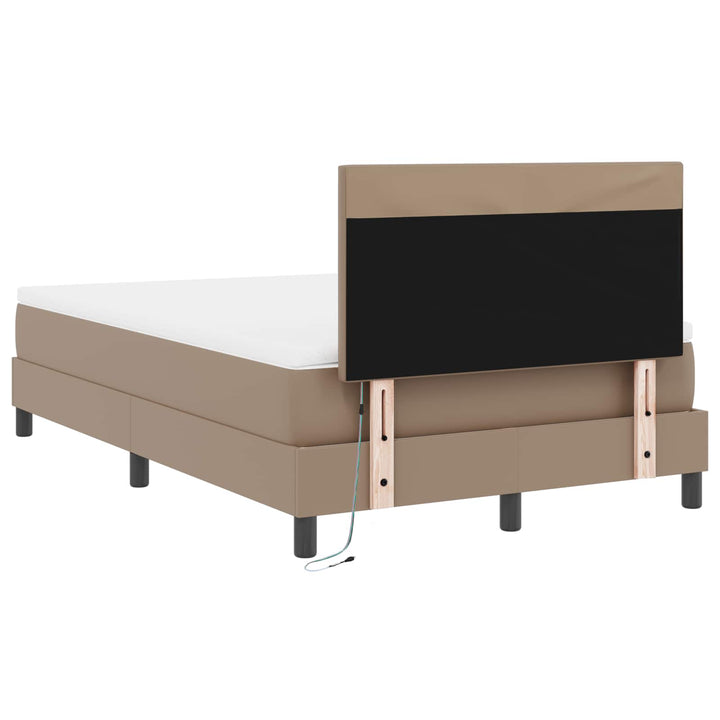Box spring seng med madras Cappuccino 120 x 200 cm Kunstlæder