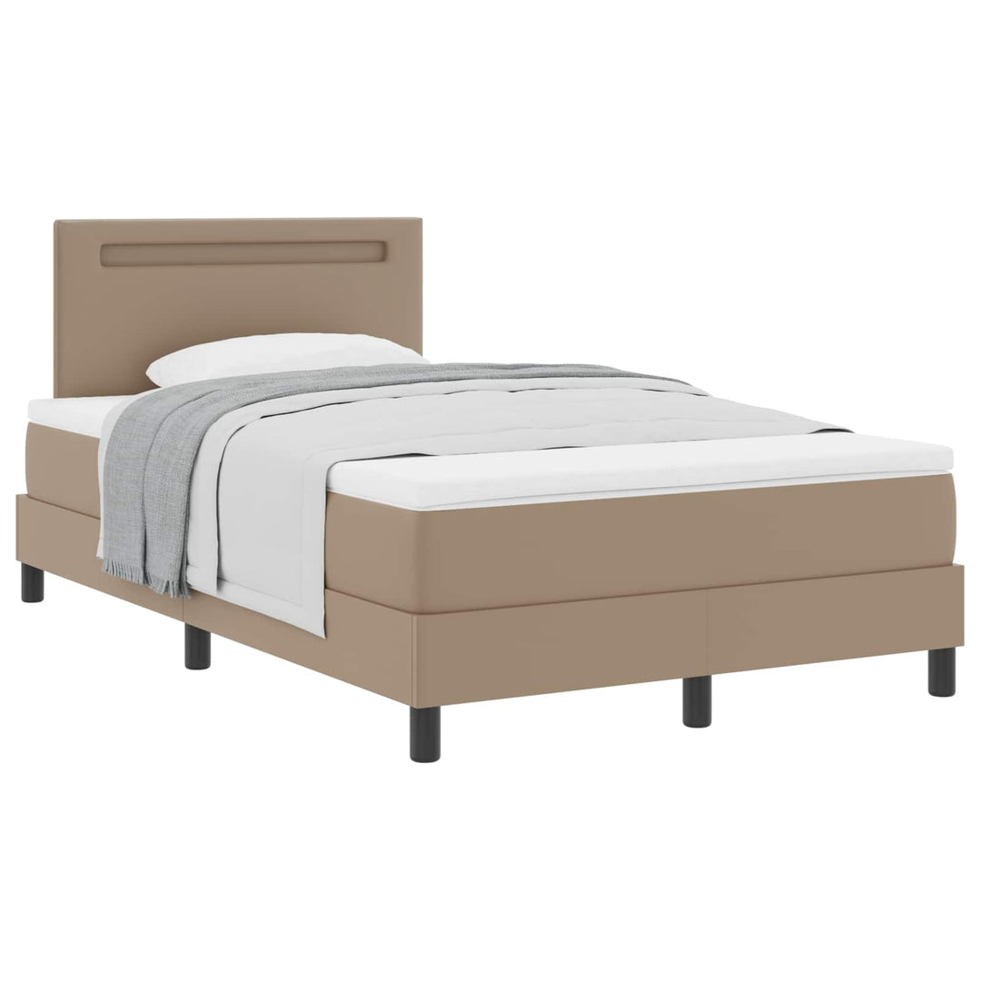 Box spring seng med madras Cappuccino 120 x 200 cm Kunstlæder