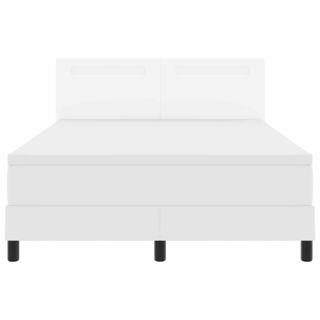 Box spring seng med madras Hvid 140 x 190 cm Kunstlæder