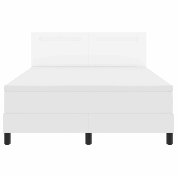 Box spring seng med madras Hvid 140 x 190 cm Kunstlæder