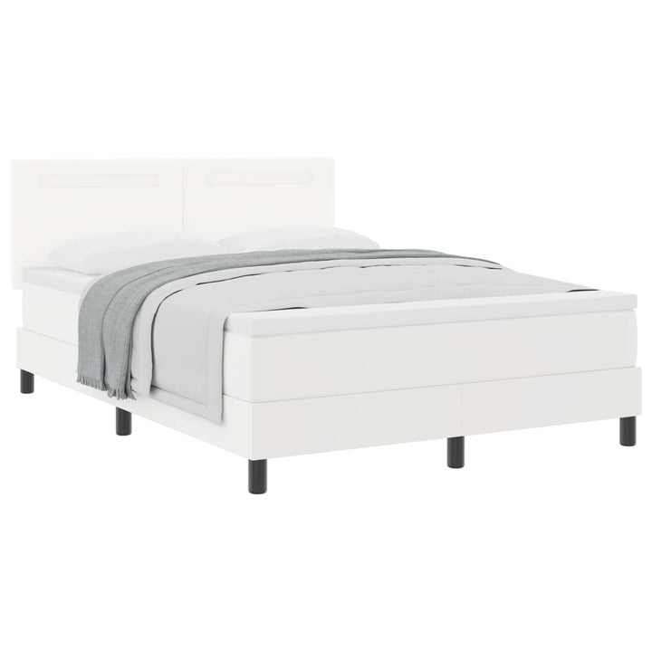 Box spring seng med madras Hvid 140 x 190 cm Kunstlæder