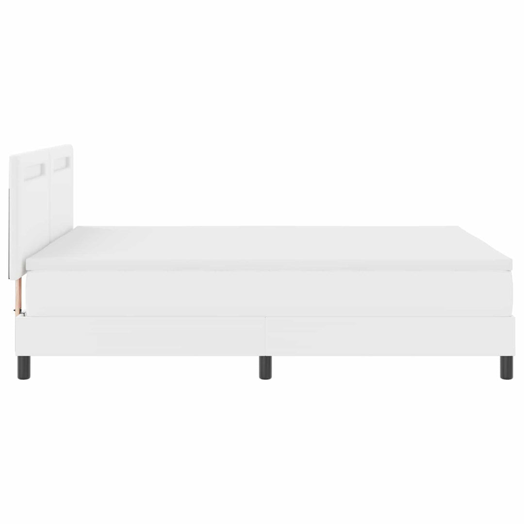 Box spring seng med madras Hvid 140 x 190 cm Kunstlæder