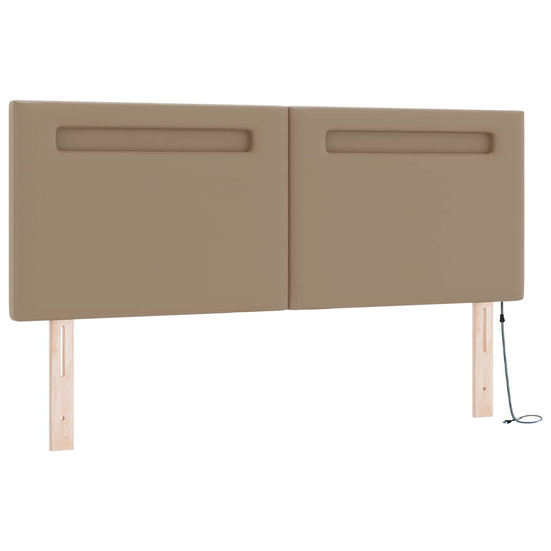Box spring seng med madras Cappuccino 140 x 190 cm Kunstlæder
