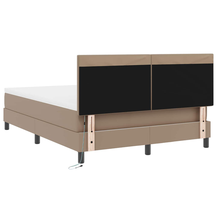 Box spring seng med madras Cappuccino 140 x 190 cm Kunstlæder
