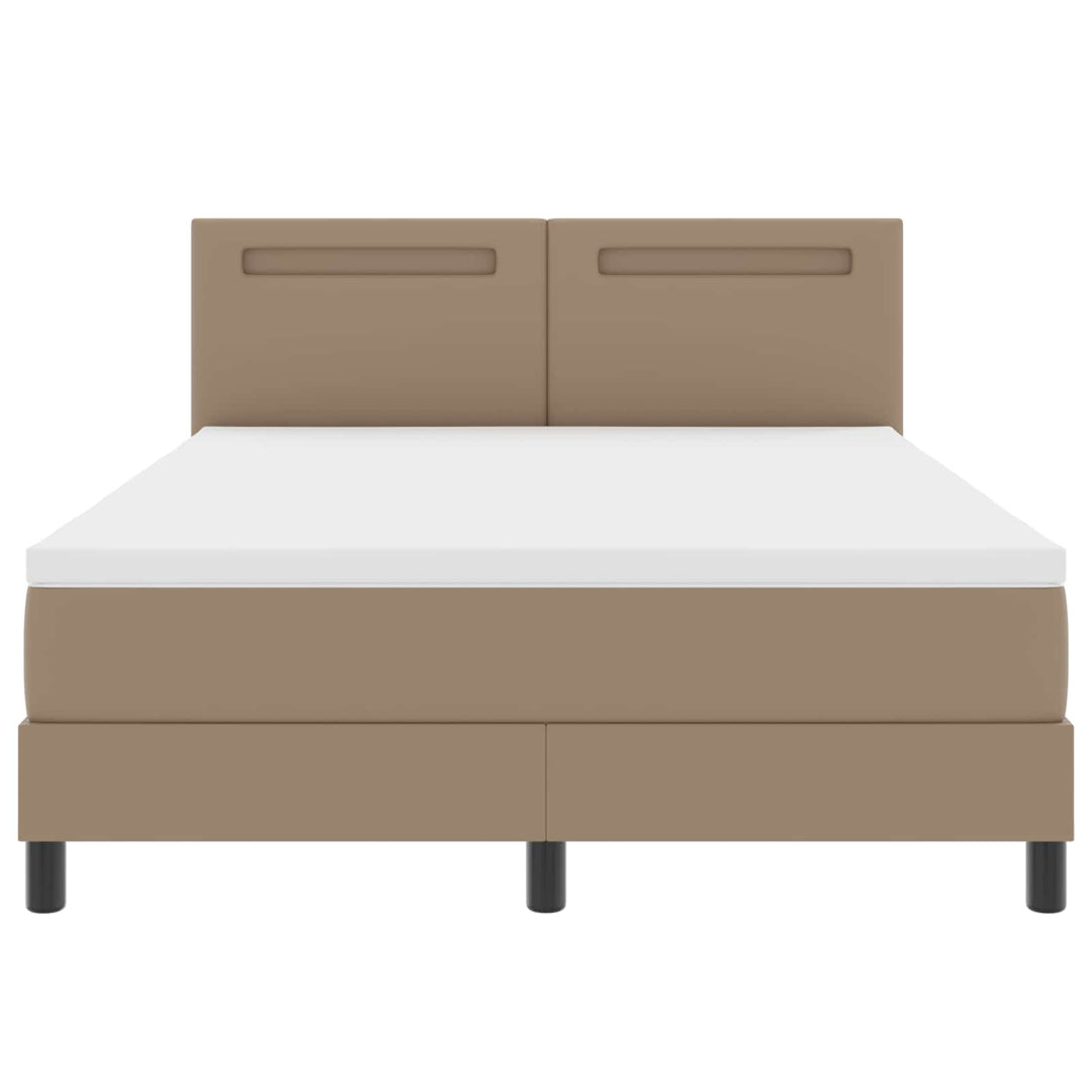 Box spring seng med madras Cappuccino 140 x 190 cm Kunstlæder
