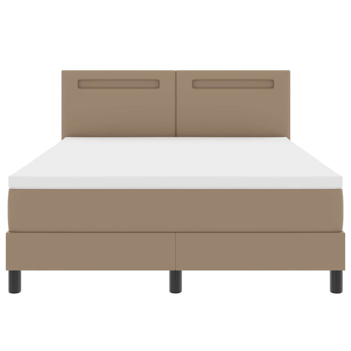 Box spring seng med madras Cappuccino 140 x 190 cm Kunstlæder