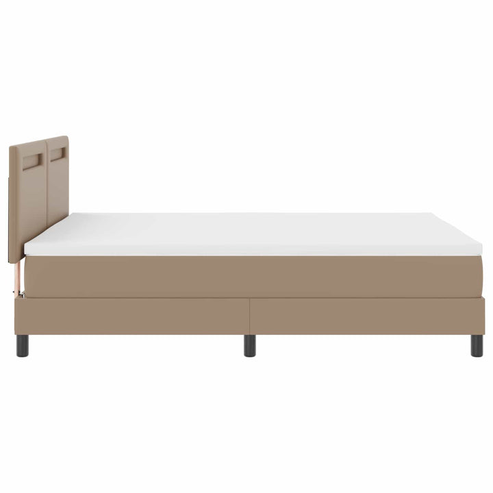 Box spring seng med madras Cappuccino 140 x 190 cm Kunstlæder