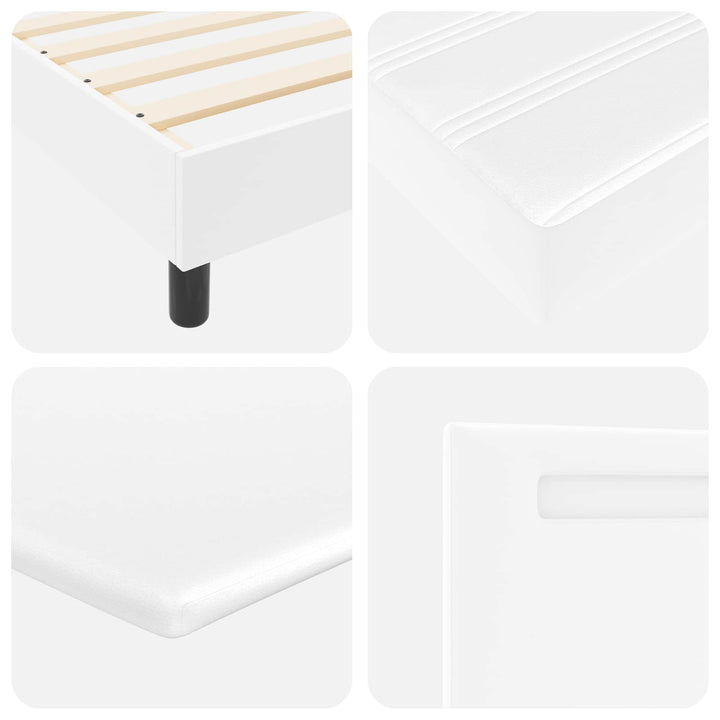 Box spring seng med madras Hvid 140 x 200 cm Kunstlæder