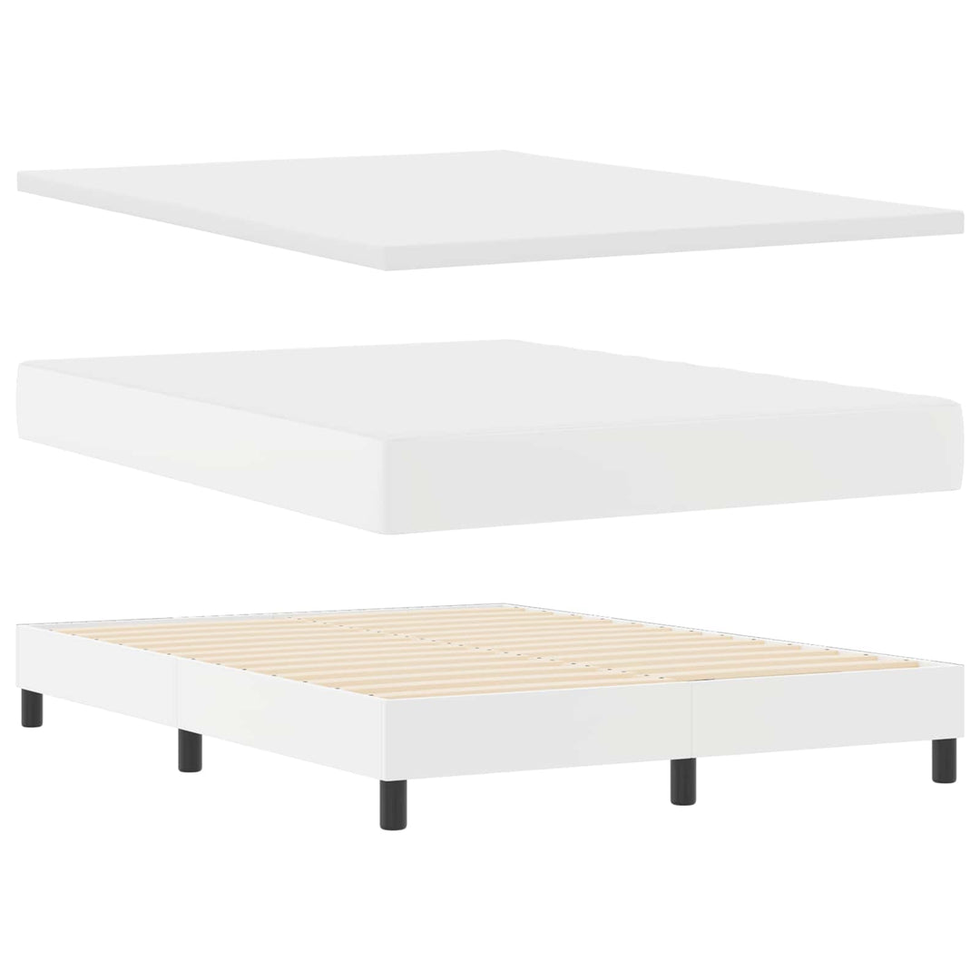 Box spring seng med madras Hvid 140 x 200 cm Kunstlæder