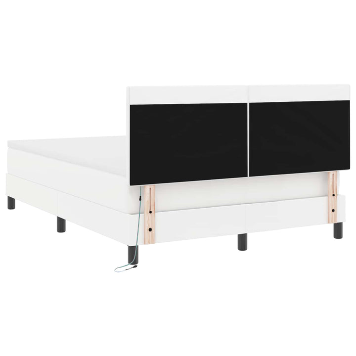 Box spring seng med madras Hvid 140 x 200 cm Kunstlæder