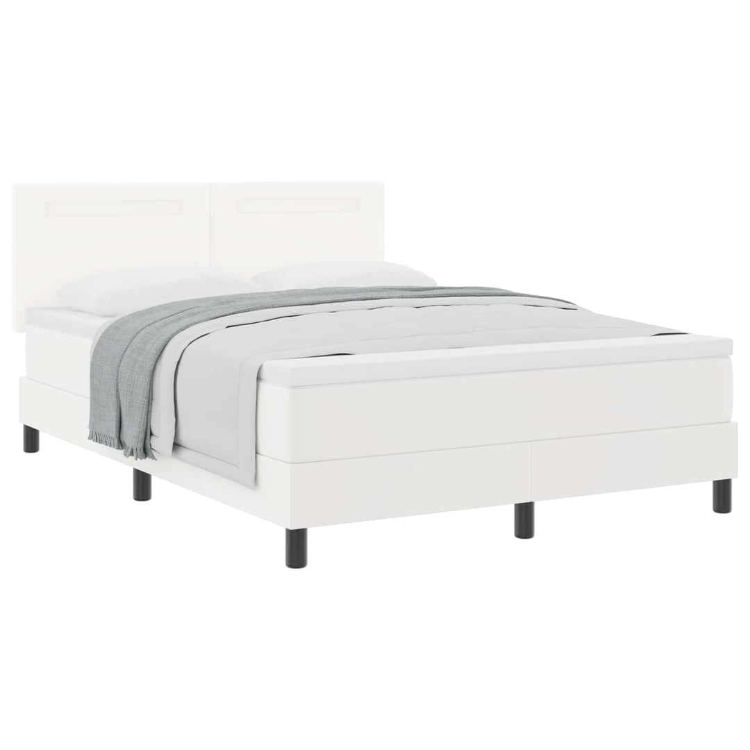 Box spring seng med madras Hvid 140 x 200 cm Kunstlæder