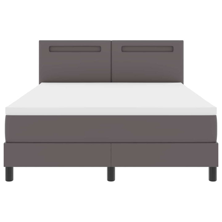 Box spring seng med madras Grå 140 x 200 cm Kunstlæder