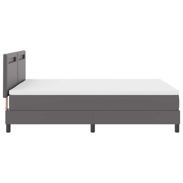 Box spring seng med madras Grå 140 x 200 cm Kunstlæder