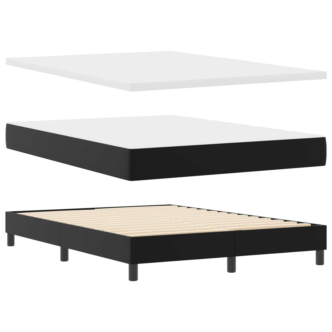 Box spring seng med madras Sort 160 x 200 cm Kunstlæder