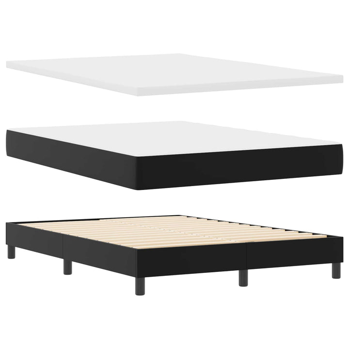 Box spring seng med madras Sort 160 x 200 cm Kunstlæder