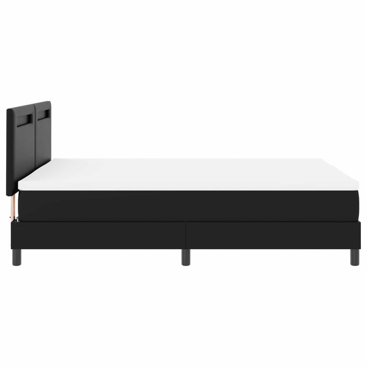 Box spring seng med madras Sort 160 x 200 cm Kunstlæder