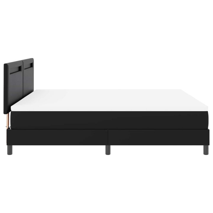Box spring seng med hovedgærde Sort 180 x 200 cm Kunstlæder