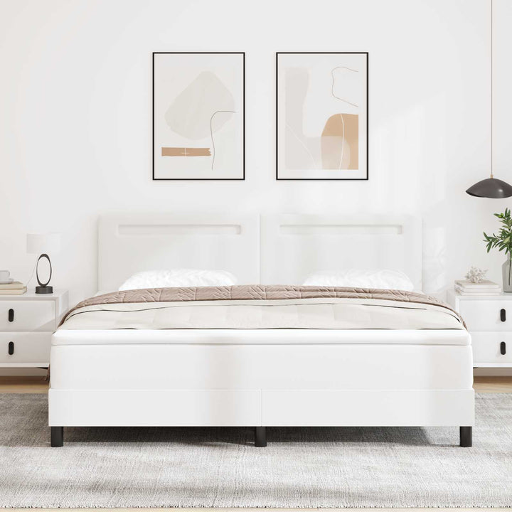 Box spring seng med madras Hvid 180 x 200 cm Kunstlæder