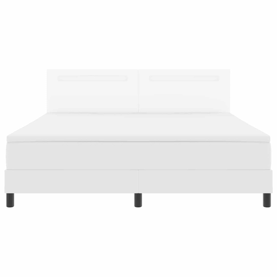 Box spring seng med madras Hvid 180 x 200 cm Kunstlæder