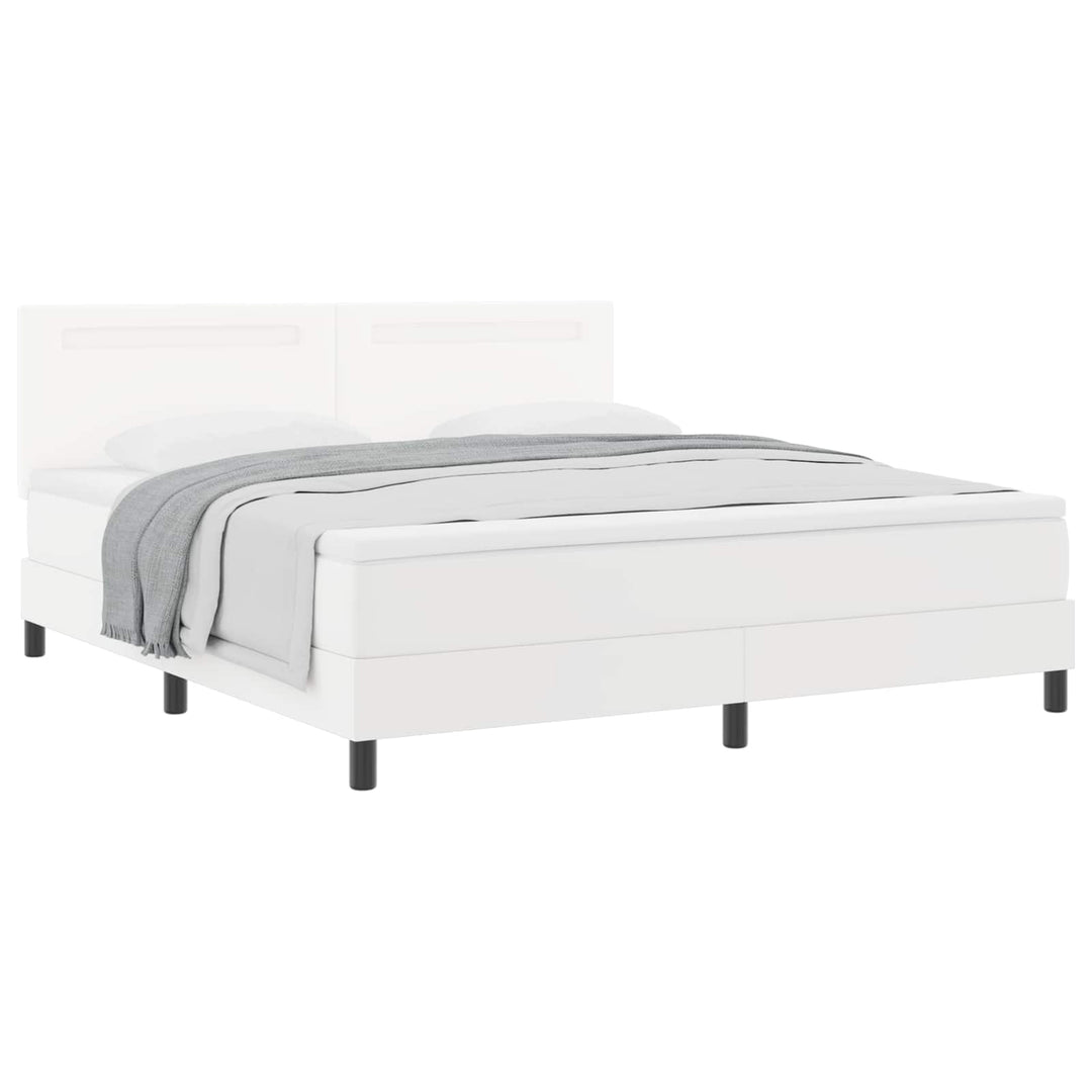 Box spring seng med madras Hvid 180 x 200 cm Kunstlæder