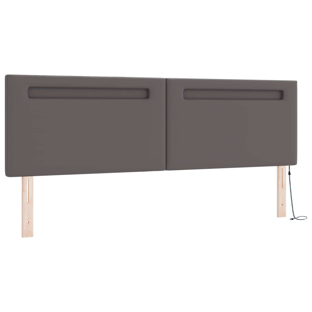 Box spring seng med madras Grå 180 x 200 cm Kunstlæder