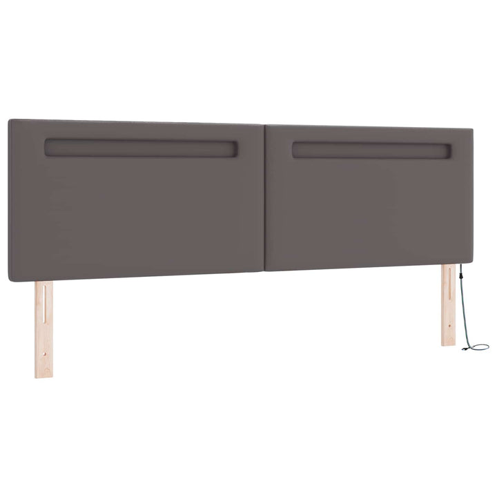 Box spring seng med madras Grå 180 x 200 cm Kunstlæder