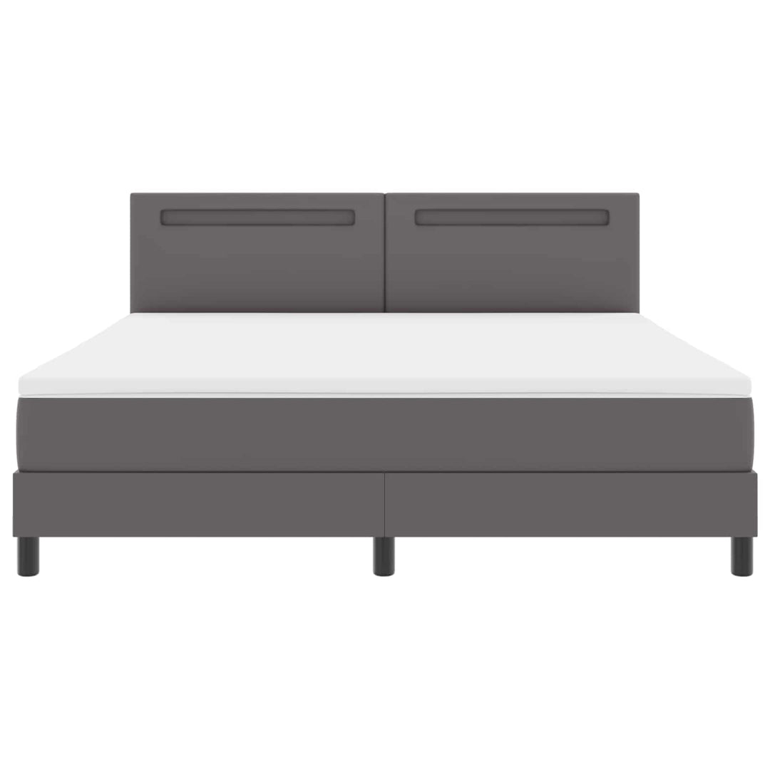 Box spring seng med madras Grå 180 x 200 cm Kunstlæder