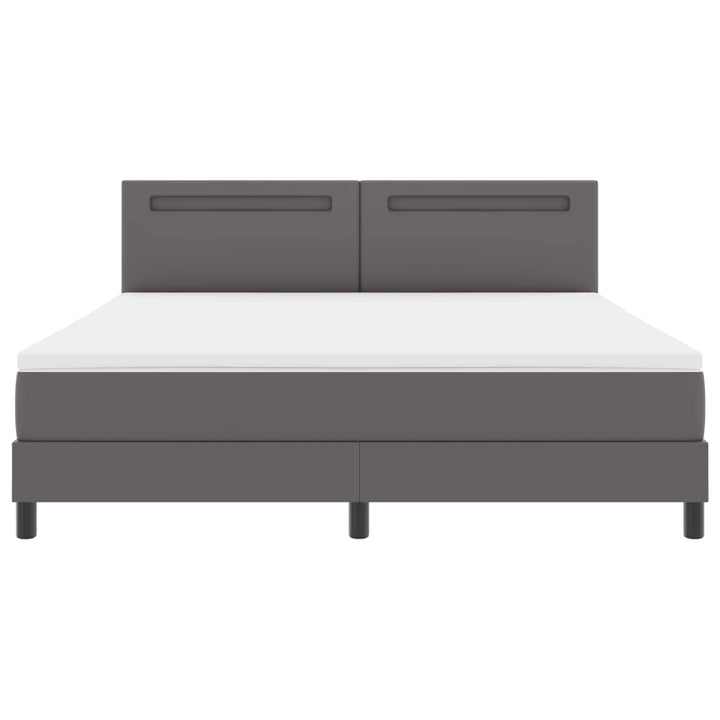 Box spring seng med madras Grå 180 x 200 cm Kunstlæder