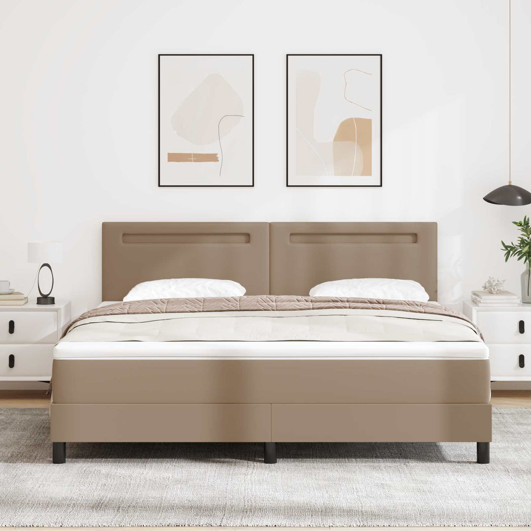 Box spring seng med madras Cappuccino 180 x 200 cm Kunstlæder