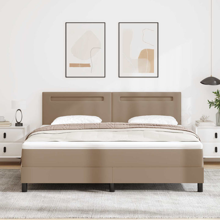 Box spring seng med madras Cappuccino 180 x 200 cm Kunstlæder