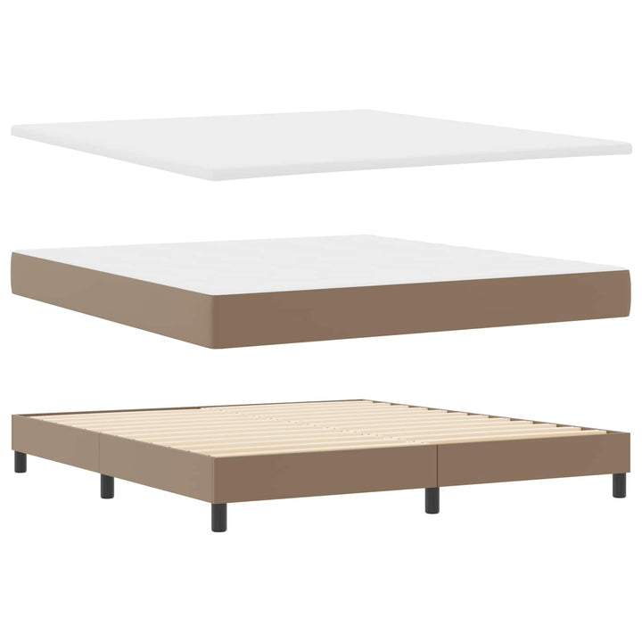 Box spring seng med madras Cappuccino 180 x 200 cm Kunstlæder
