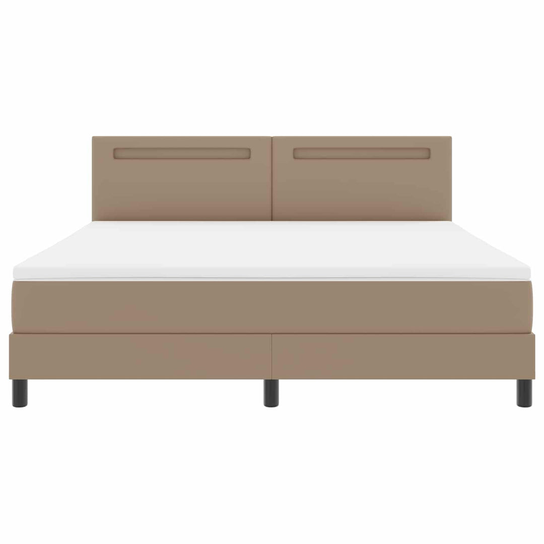 Box spring seng med madras Cappuccino 180 x 200 cm Kunstlæder