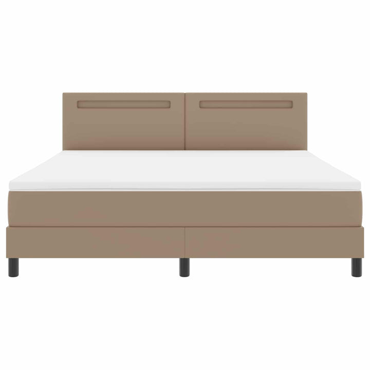 Box spring seng med madras Cappuccino 180 x 200 cm Kunstlæder