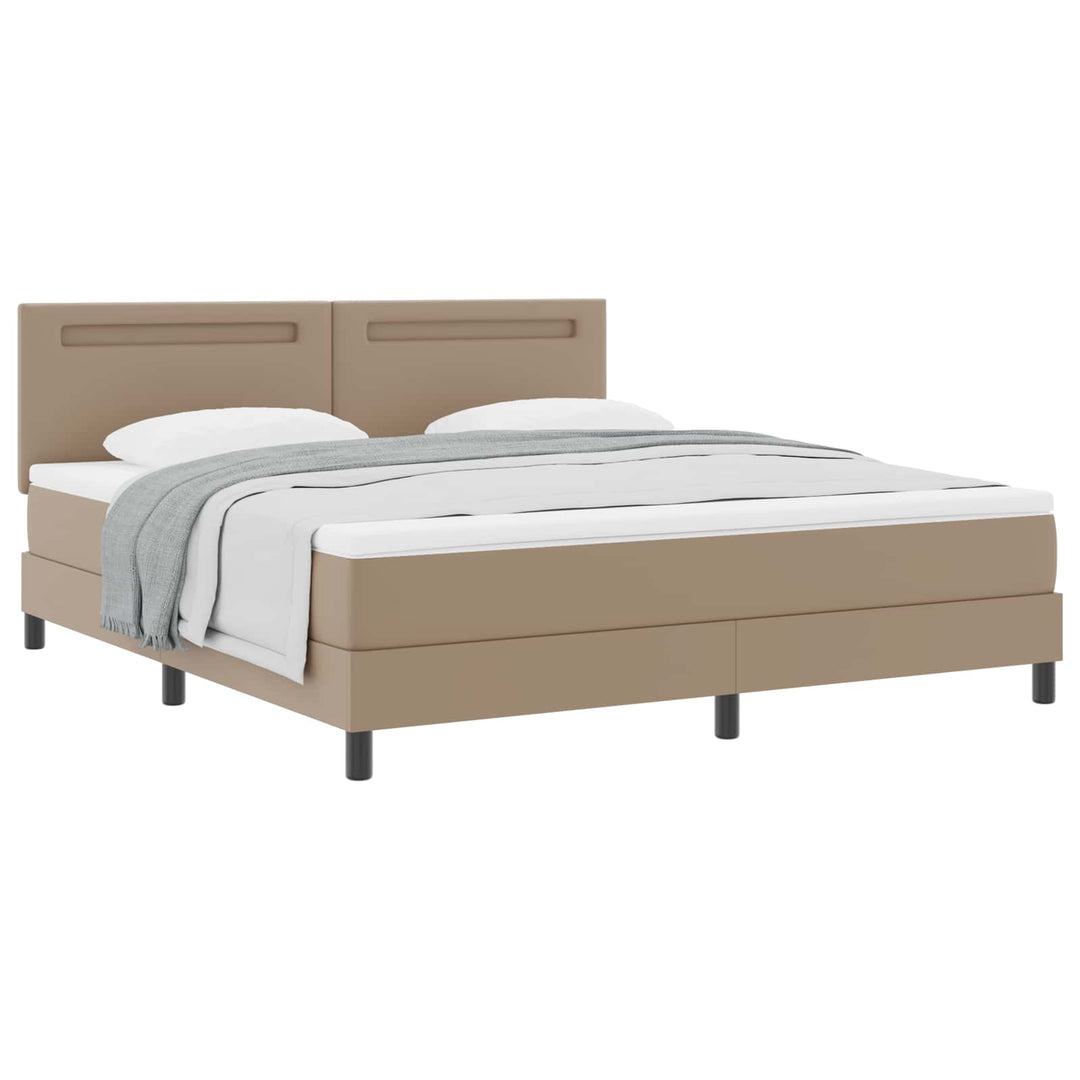Box spring seng med madras Cappuccino 180 x 200 cm Kunstlæder