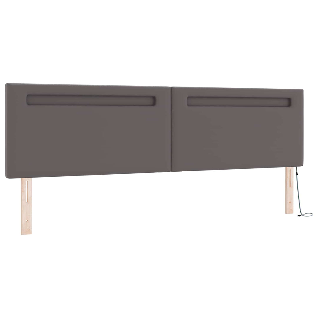 Box spring seng med madras Grå 200 x 200 cm Kunstlæder