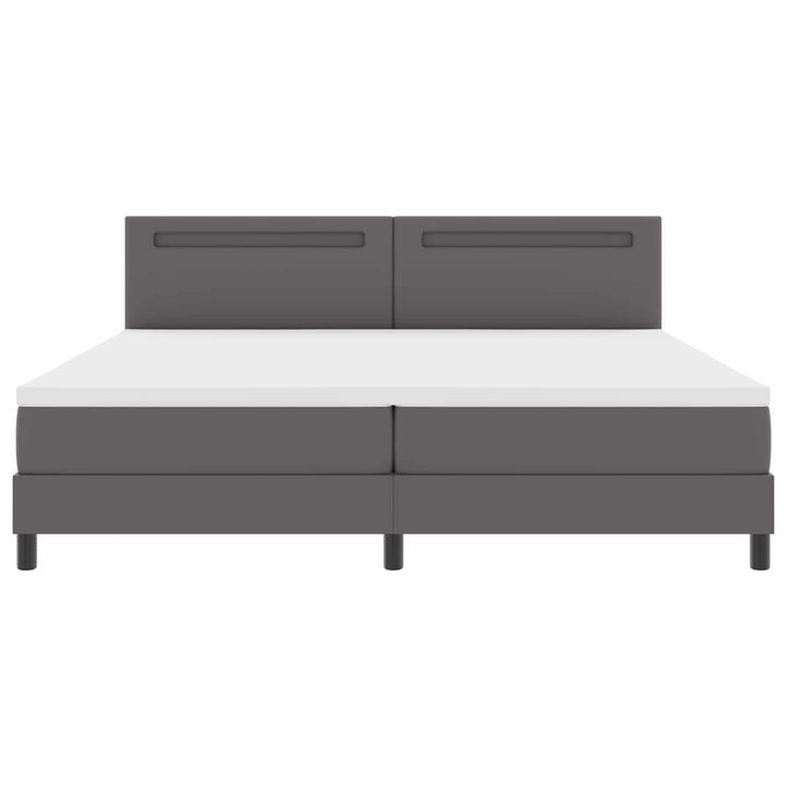 Box spring seng med madras Grå 200 x 200 cm Kunstlæder
