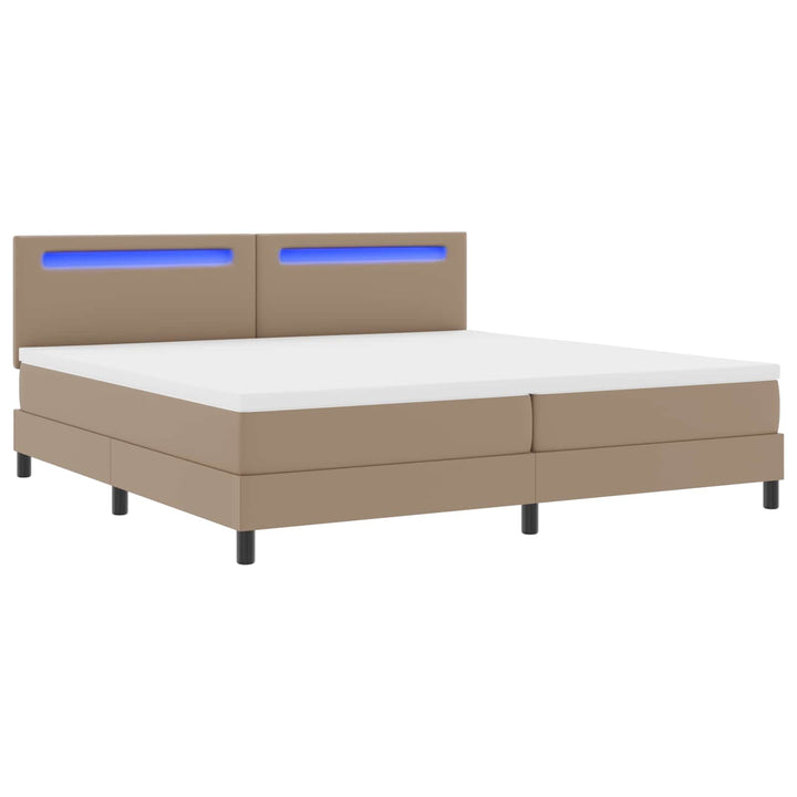 Box spring seng med madras Cappuccino 200 x 200 cm Kunstlæder