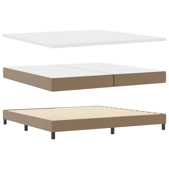Box spring seng med madras Cappuccino 200 x 200 cm Kunstlæder