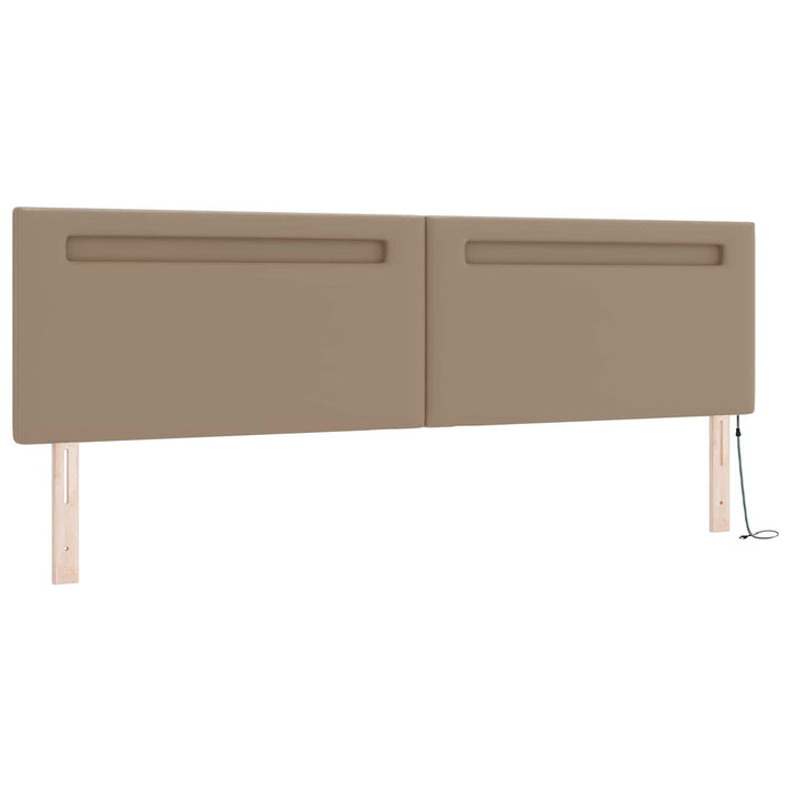 Box spring seng med madras Cappuccino 200 x 200 cm Kunstlæder