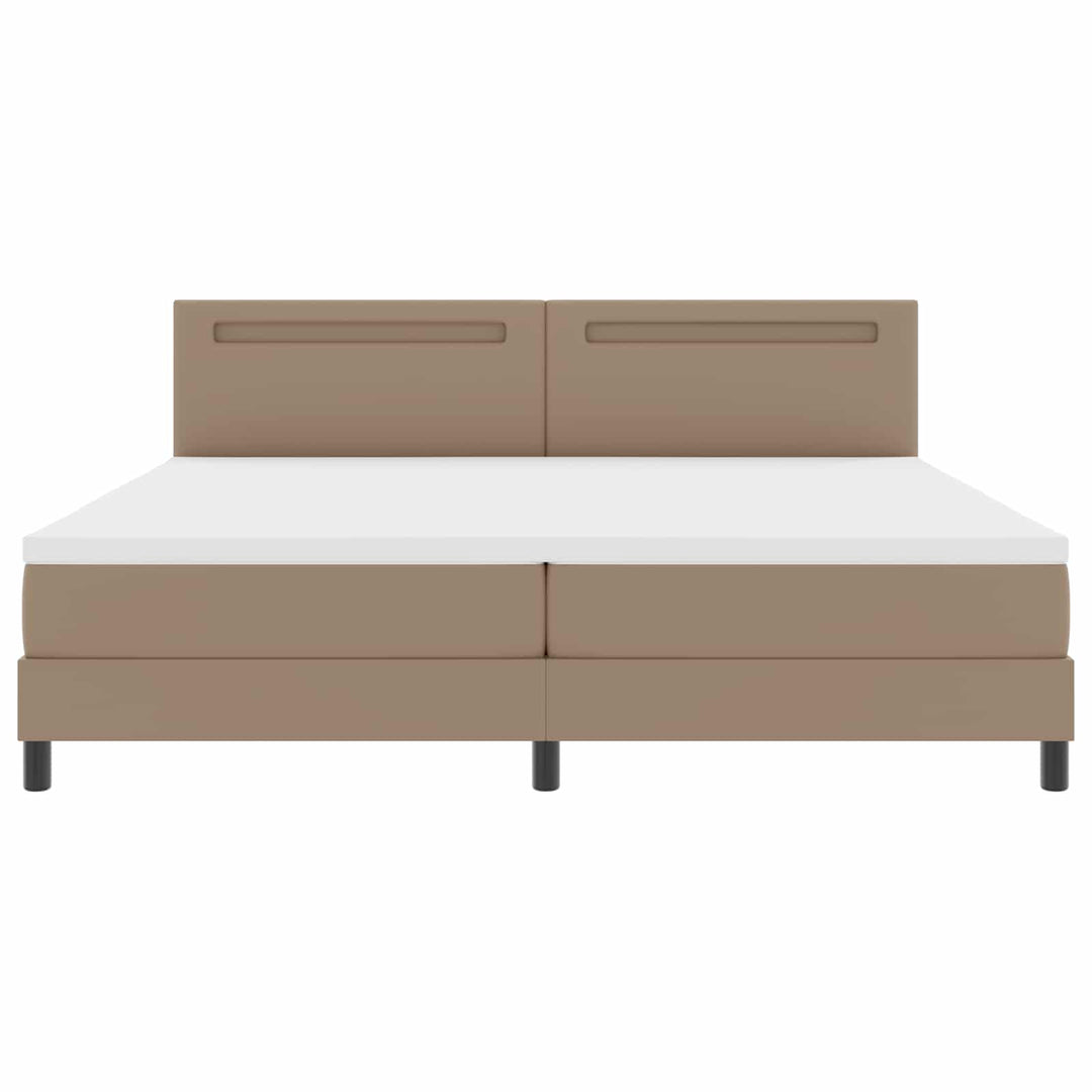 Box spring seng med madras Cappuccino 200 x 200 cm Kunstlæder