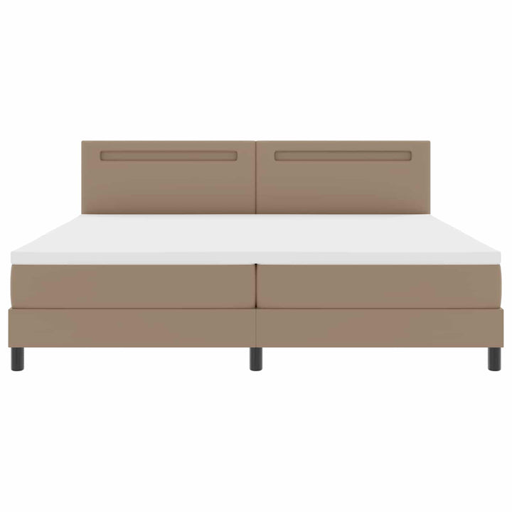 Box spring seng med madras Cappuccino 200 x 200 cm Kunstlæder