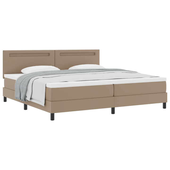 Box spring seng med madras Cappuccino 200 x 200 cm Kunstlæder