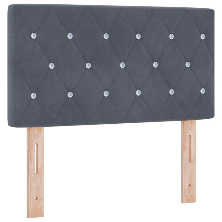 Box spring seng med madras Mørkegrå 80 x 200 cm Fløjl