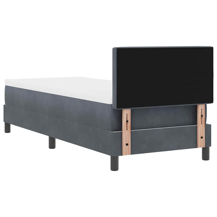 Box spring seng med madras Mørkegrå 80 x 200 cm Fløjl