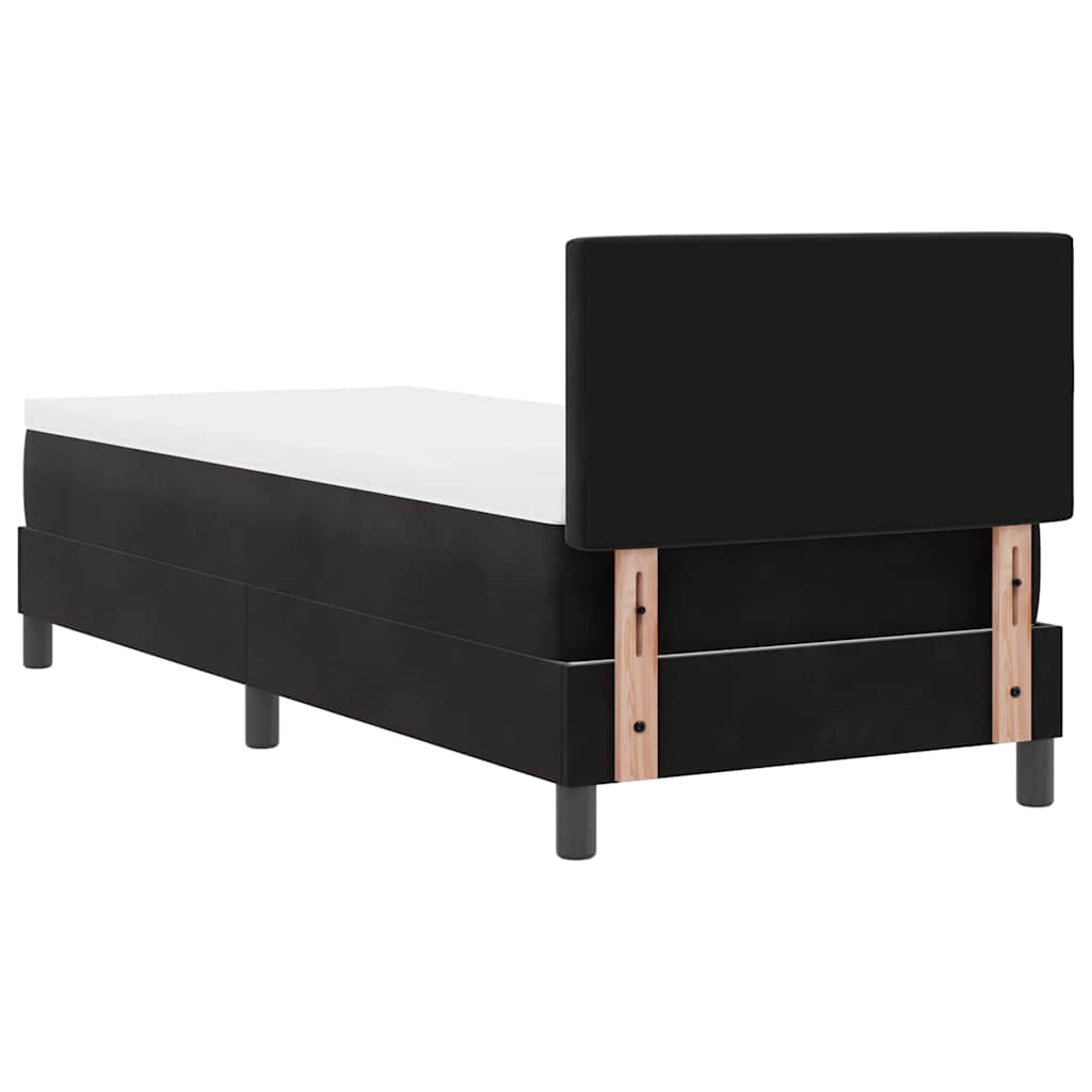 Box spring seng med madras Sort 80 x 200 cm Fløjl